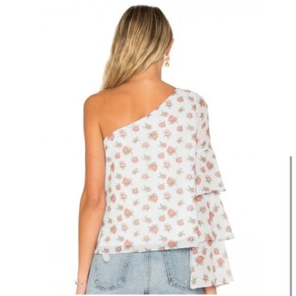 Lovers + Friends Ivy One Shoulder Ditsy Floral Top Sz M - Picture 3 of 10